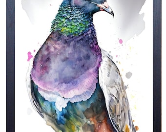 Beautiful vivid fine art print of a Racing Pigeon Painting (picture 2)