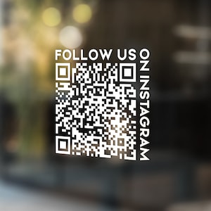 Adesivo in vinile con codice QR personalizzato per vetrina di Instagram Adesivo in vinile con codice QR per negozio aziendale Adesivo in vinile con codice QR personalizzato per vetrina di negozio