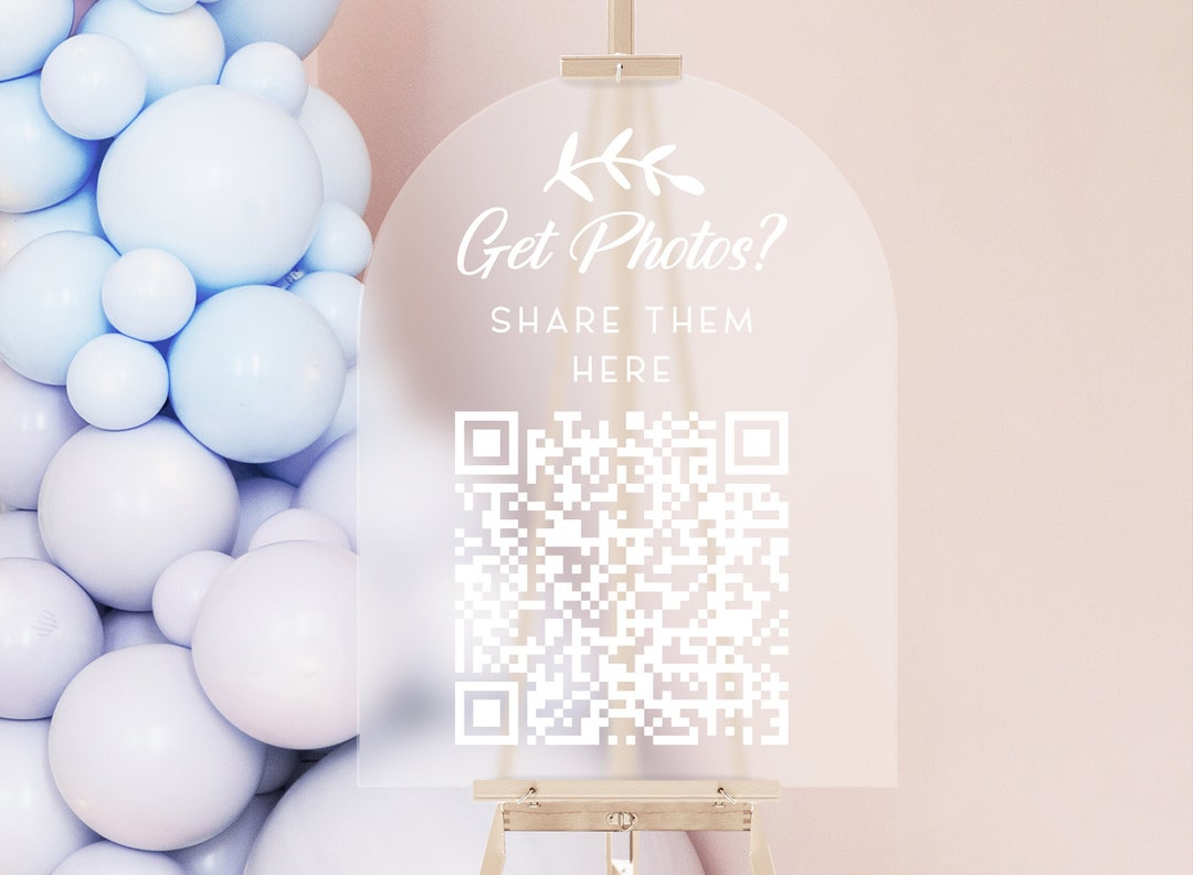 Partage de photos de mariage QR Code Vinyl Decal Acrylique - Etsy France