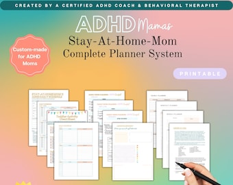 ADHD Daily Planner for Moms, Undated, PRINTABLE (US Letter), Family Home Organizer, Therapeutic Workbook, made by Behavioral Therapist/Coach