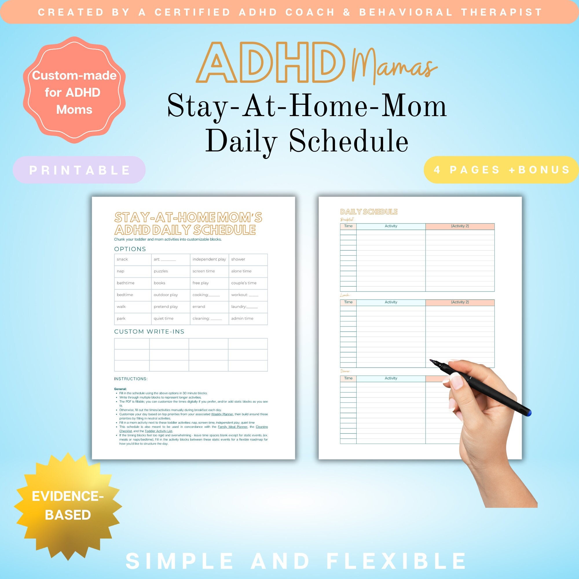 adhd-daily-schedule-for-stay-at-home-moms-undated-printable-us-letter-family-home-organizer-planner-made-by-behavioral-therapist-coach-etsy
