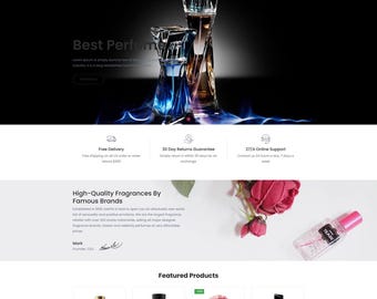 Diseño web de comercio electrónico de perfumes personalizado: tienda online, perfumes, moda