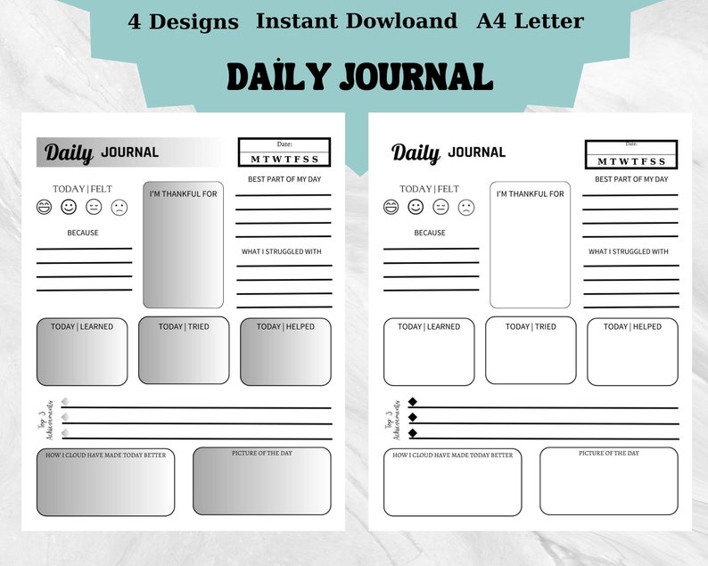 Kids Daily Journal Printable Kids Journal DIY Journal - Etsy