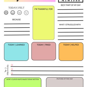Kids Daily Journal Printable Kids Journal DIY Journal - Etsy