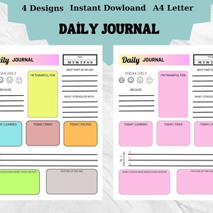 Kids Daily Journal Printable Kids Journal DIY Journal - Etsy