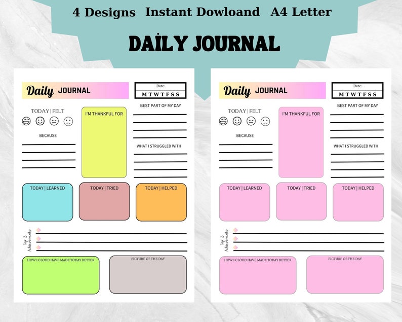 Kids Daily Journal Printable Kids Journal DIY Journal - Etsy