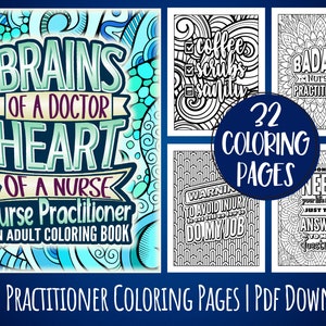 Nurse Practitioner Adult Coloring Book Printable Pages, Funny & Snarky ...