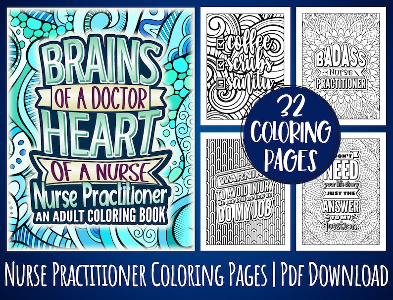 Nurse Practitioner Coloring Book Pages - Etsy