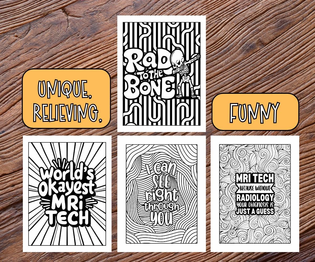 34 MRI Technologist Coloring Book Pages, MRI Tech Funny Appreciation ...