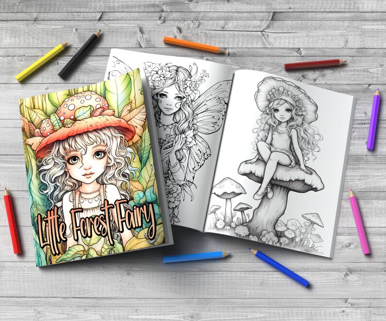 Fantasy Forest Fairy Coloring Book Pages - Etsy
