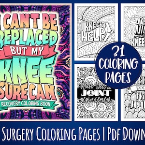 Knie Chirurgie Genesung Malbuch Seiten | Eine lustige & zuordenbare Geschenkidee für Patienten nach dem Kniegelenkersatz