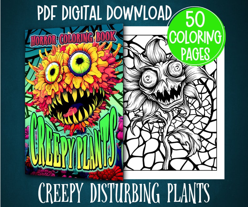 50 Creepy Horror Plants Coloring Book Pages - Etsy