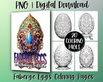Páginas para colorear de huevos Fabergé en escala de grises