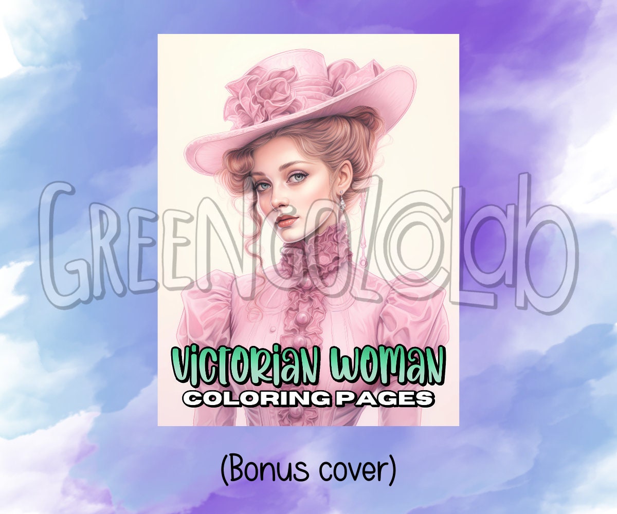 Elegant Victorian Women Coloring Book Pages for Adults - Etsy