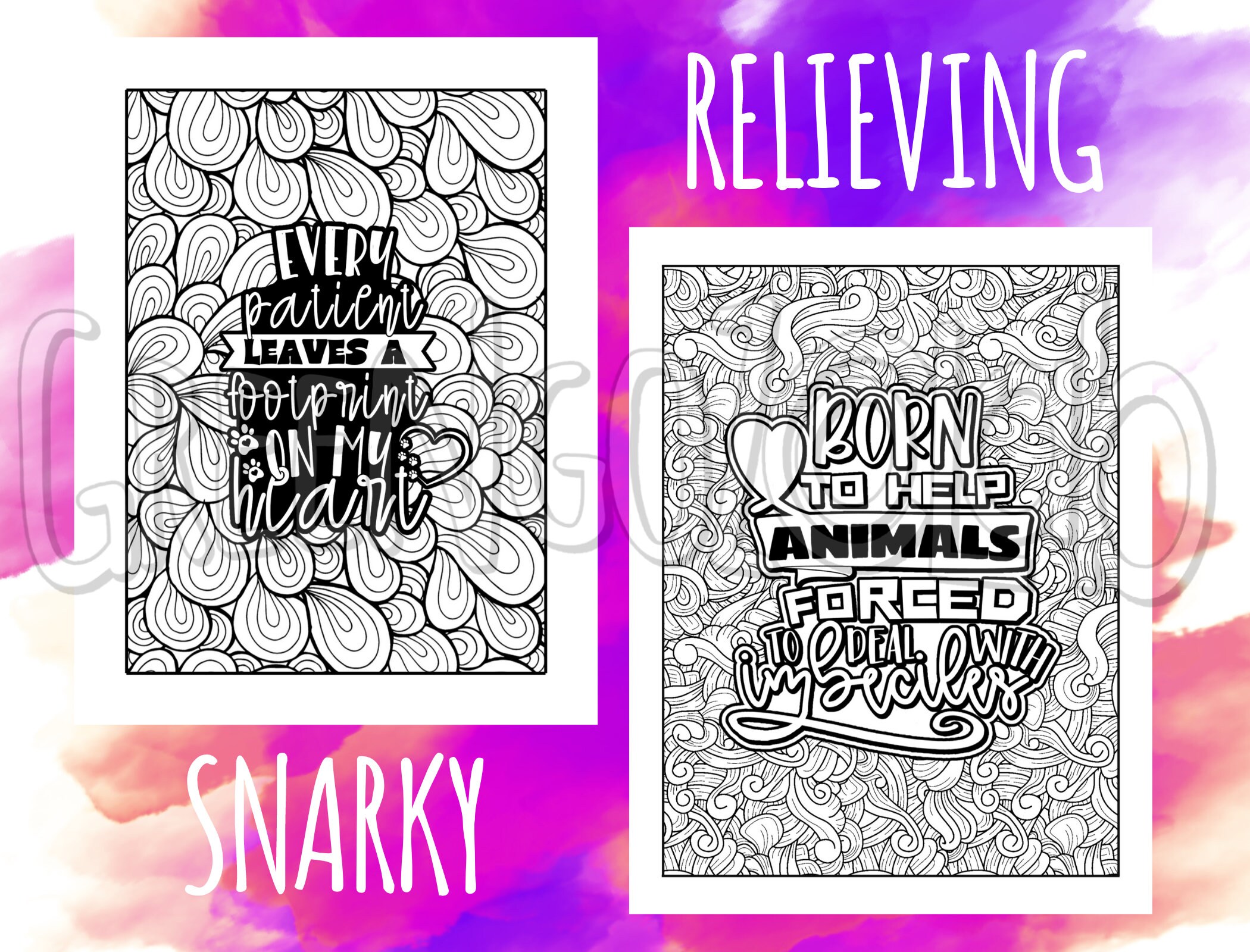 A Vet Tech Adult Coloring Book Pages, A Funny & Snarky Veterinary ...