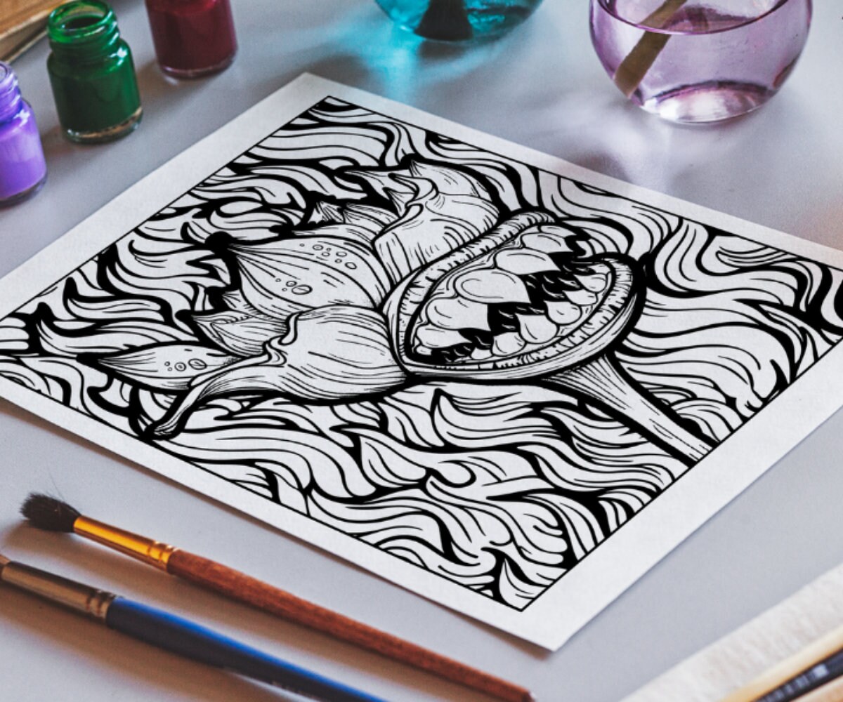 50 Creepy Horror Plants Coloring Book Pages - Etsy