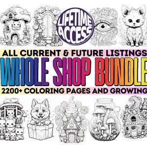 Whole Shop Bundle Of Big Variety Coloring Book Pages For Adults, Grayscale Coloring Sheets, Digital Download,  Printable Colouring Pages