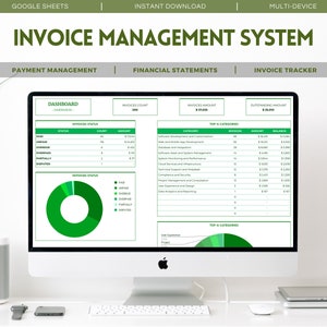 Invoice Management System: Google Sheets Business Finance Tool (Digital Download)