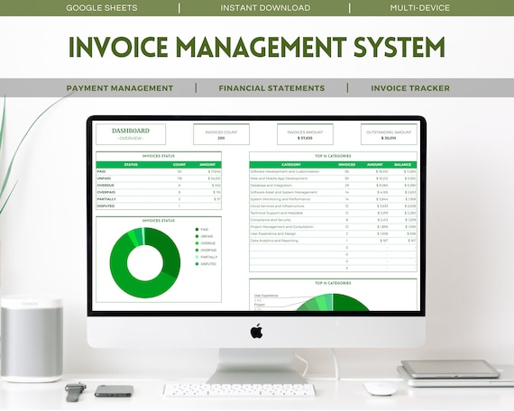 Invoice Management System: Google Sheets Business Finance Tool (Digital Download)