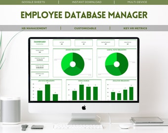 Employee Database Manager: HR Google Sheets Template (Digital Download)