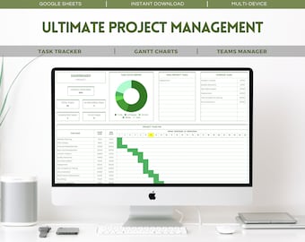 Project Management Dashboard: Google Sheets Template (Digital Download)