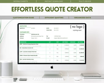 Effortless Quote Creator: Google Sheets Template (Digital Download)