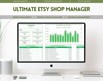 Etsy Shop Manager: Google Sheets Business Tracker (Digital Download)