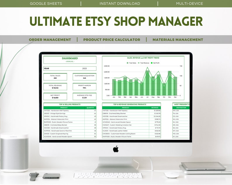 Ultimate Etsy Shop Manager for Google Sheets Comprehensive Business