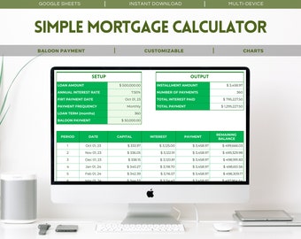 Simple Mortgage Calculator: Google Sheets Template for Easy Loan Planning & Tracking