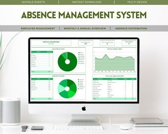 Absence Management System for Google Sheets: Employee Leave Tracker (Digital Download)