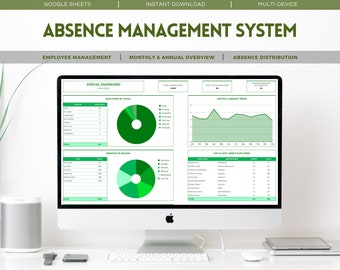 Comprehensive Absence Management System for Google Sheets | HR Management Resource | Employee Absence & Leave Tracker | Attendance Analysis