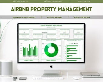 Airbnb Property Management Multi-Property for Google Sheets: Booking, Revenue Analysis, Expense Tracker, Multi-Channel, Smart Dashboard