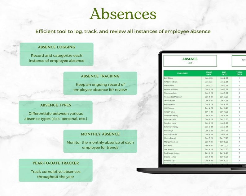 Absence Management System for Google Sheets: Employee Leave Tracker ...