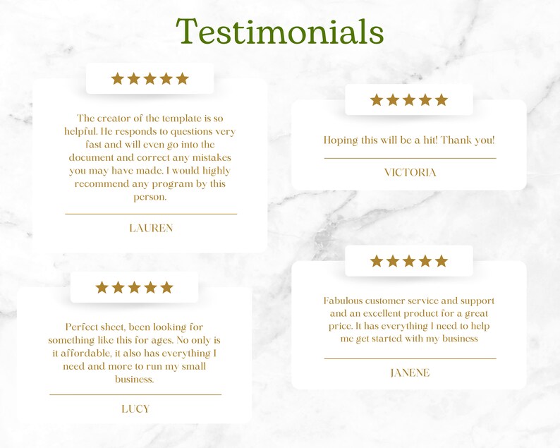 Customer Testimonials - 5-Star Reviews