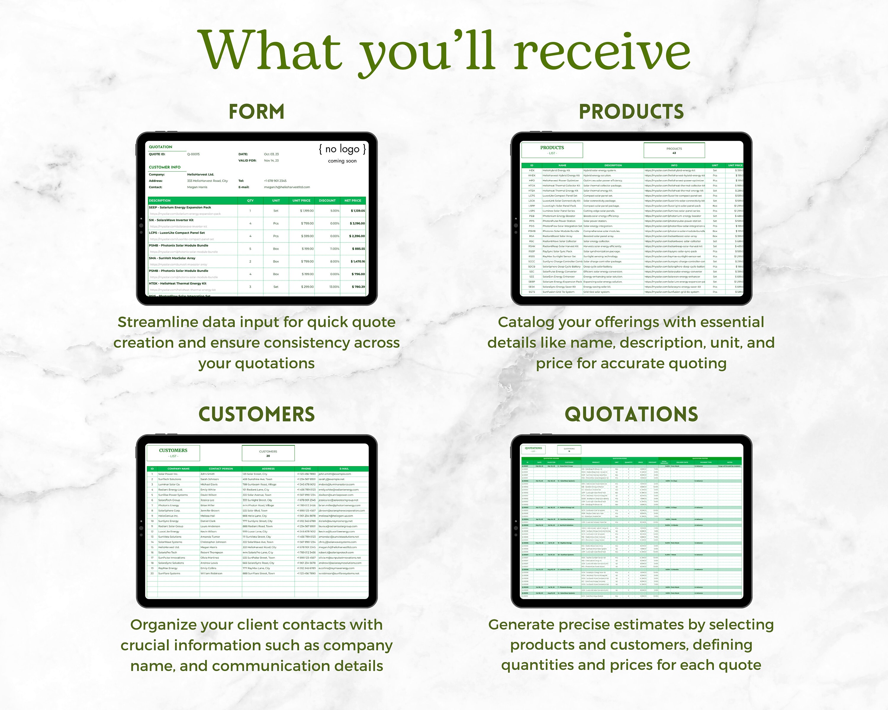 Effortless Quote Creator: Google Sheets Template (digital Download) - Etsy