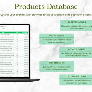 Products Database Preview: Product Catalog, Pricing Clarity, Detailed Entries, Easy Reference, Data Organization