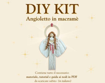 DIY Kit Angioletto in macramè - Materiale incluso + Tutorial in italiano - Decorazione natalizia artigianale - Fai da te