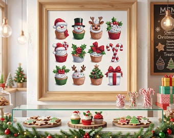 Christmas Cupcakes Cross Stitch Pattern – Holiday Dessert Embroidery, Festive Kitchen Gift, Instant Download PDF | Instant Download