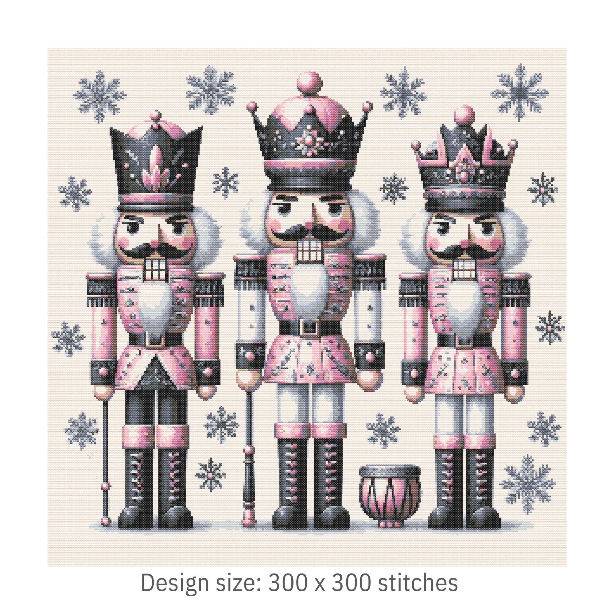 Nutcracker Trio Cross Stitch Pattern PDF 300×300 Stitches | Counted ...