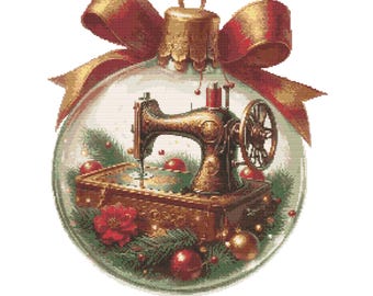 Christmas Ornament Cross Stitch Pattern PDF 210×240 Stitches | Counted Embroidery | Instant Download