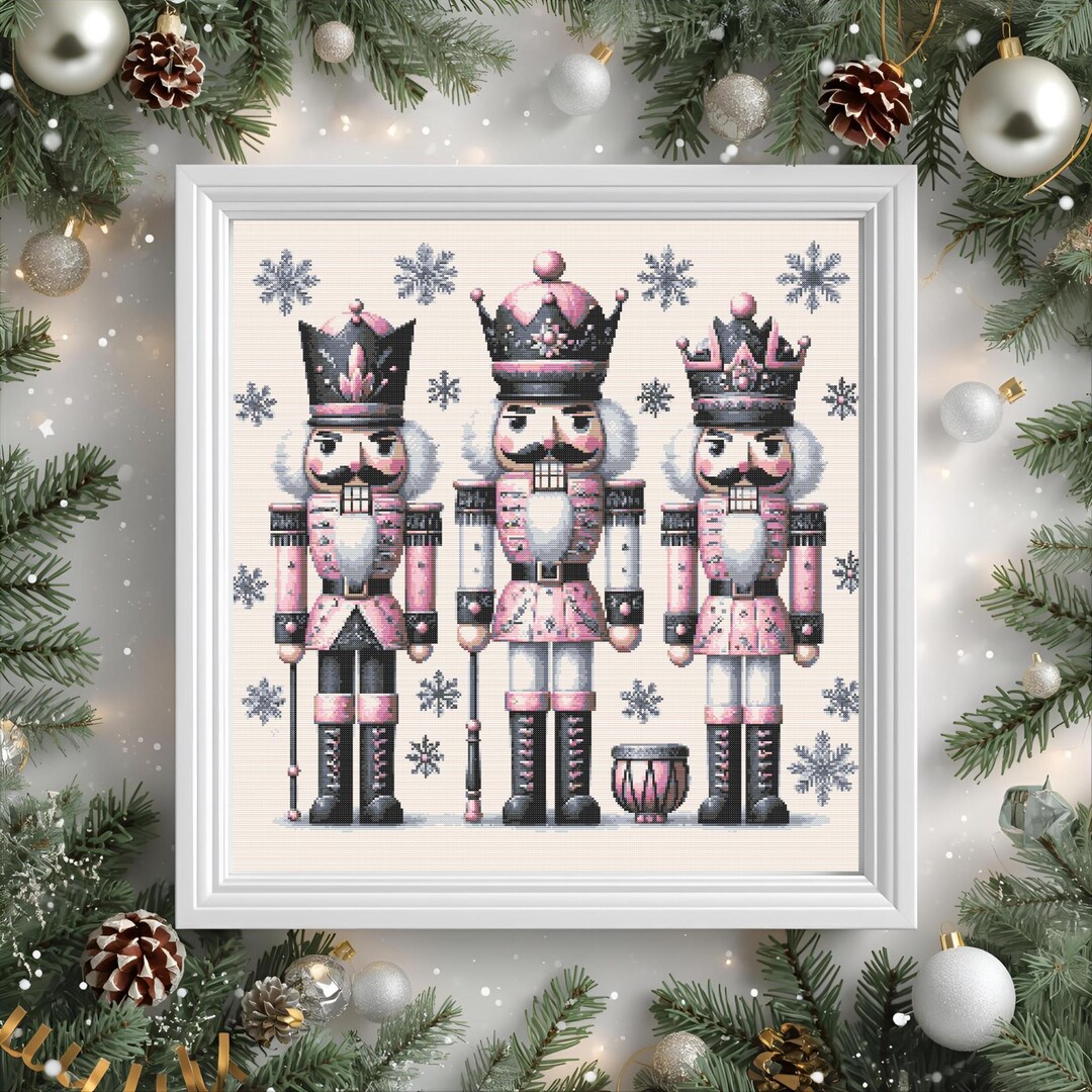 Nutcracker Trio Cross Stitch Pattern PDF 300×300 Stitches | Counted ...