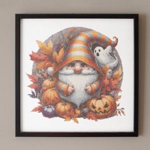 Autumn Gnome Cross Stitch Pattern: Whimsical Fall Decor (PDF Download)