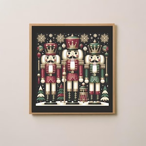 Nutcracker Soldiers Christmas Cross Stitch Pattern: Holiday Ballet Embroidery (PDF Pattern