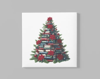 Book Lover Cross Stitch Pattern – Christmas Tree PDF 177×200 Stitches | Instant Download