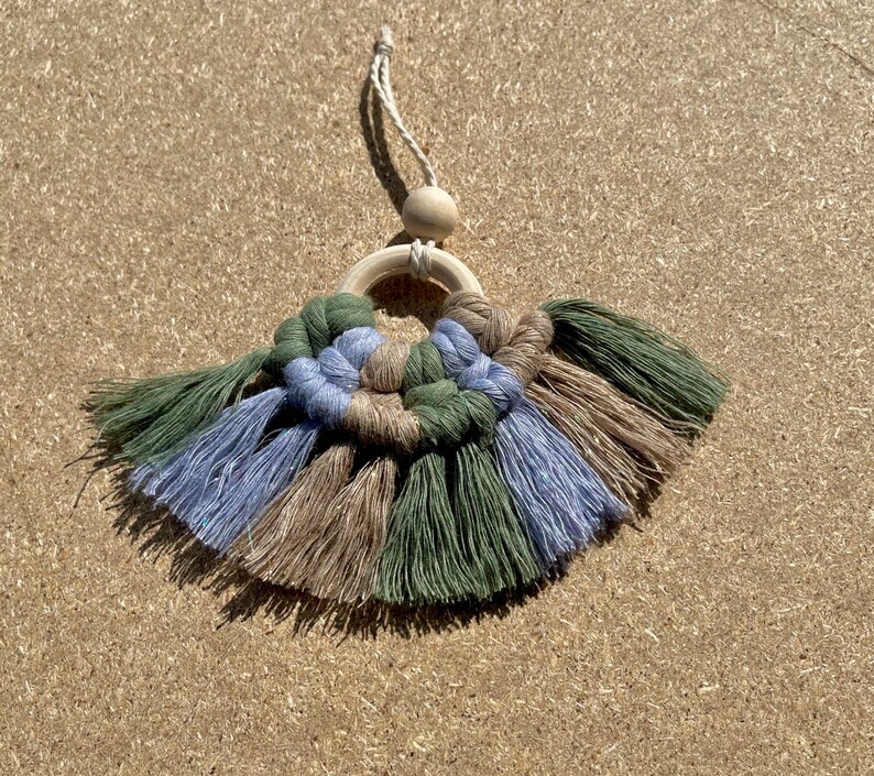 Macrame Rear View Mirror Pendant, Essential Oil Scent Diffuser, Mini