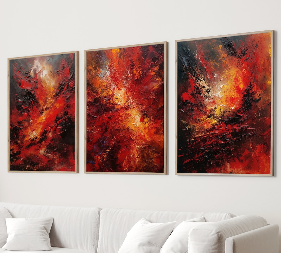 Abstract Art 3 Piece Wall Art Gallery Wall Set Printable Etsy