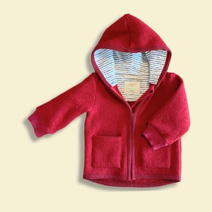 Manteau d'hiver en laine bouillie pour enfants, veste Wolle pour l'enfant Burgundy Red