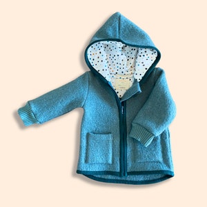 Manteau d'hiver en laine bouillie pour enfants, veste Wolle pour l'enfant Petrol Green
