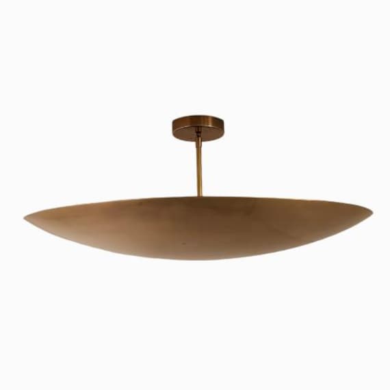 6 light Plain Raw brass Chandelier Ceiling light - Mid century ceiling light - Sputnik light - Modern brass chandelier - Lighting - Italian