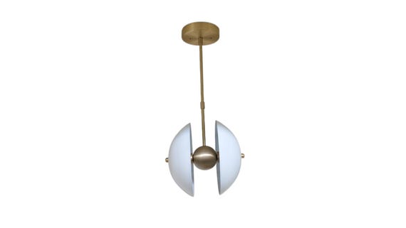 One Piece Matte white pendant light - Flush mount ceiling fixture - Brass chandelier - Ceiling light - Pendant ceiling fixture modern lamp